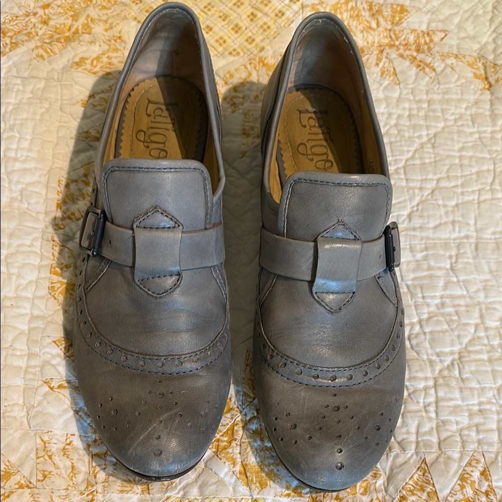 Latigo * F-Troop Gray Leather Loafers with buckle - 9 1/2